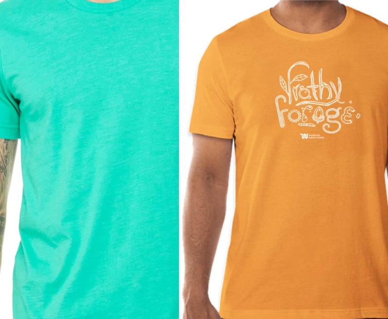 Product Description: Our new Frothy Forage logo on a 100% pre-shrunk combed ring spunpoly/cotton blend. Available in Heather Marmalade (golden/yellow) or Heathered Sea Green.</br> Frothy Forage T-shirt-Adult